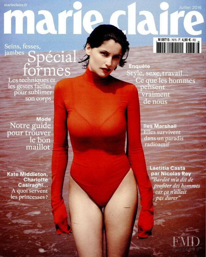 Laetitia Casta featured on the Marie Claire France cover from July 2016