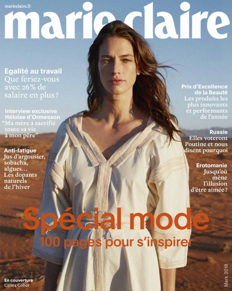 Crista Cober featured on the Marie Claire France cover from March 2018