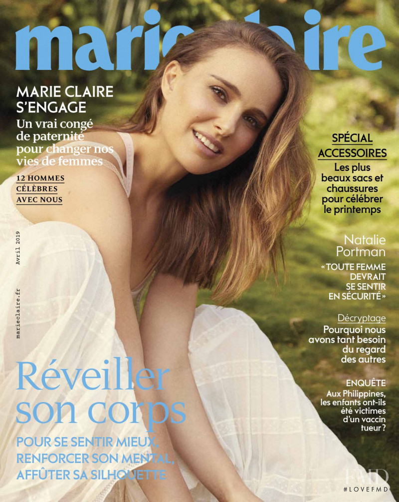 Natalie Portman featured on the Marie Claire France cover from April 2019