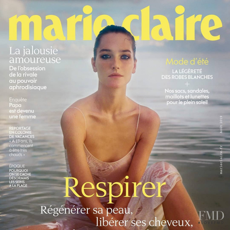 Joséphine Le Tutour featured on the Marie Claire France cover from August 2019