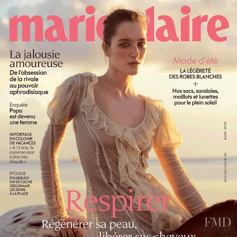 Joséphine Le Tutour featured on the Marie Claire France cover from August 2019