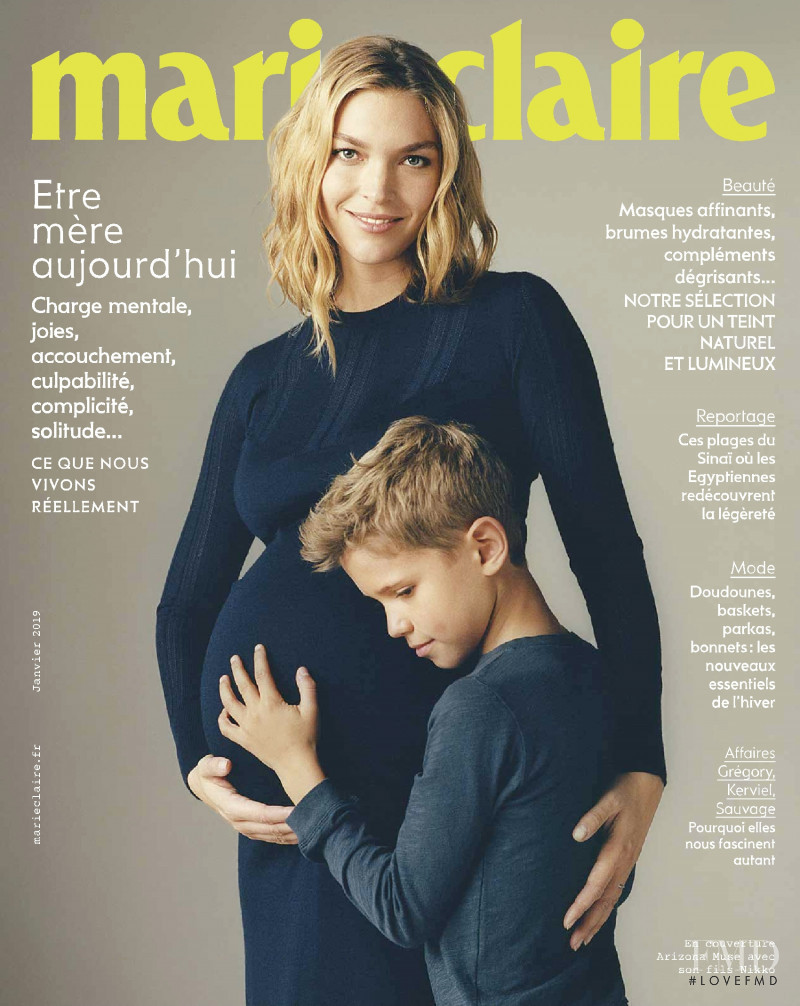 Arizona Muse featured on the Marie Claire France cover from January 2019