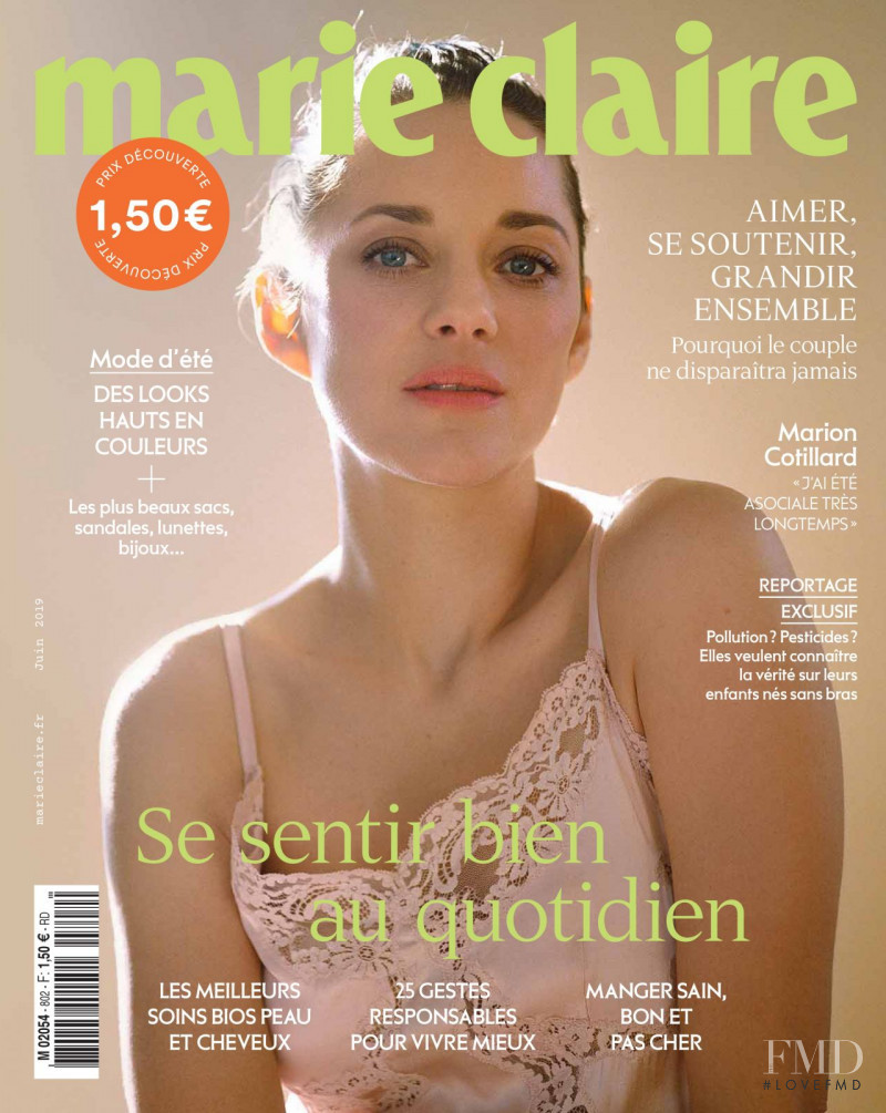 Marion Cotillard featured on the Marie Claire France cover from June 2019