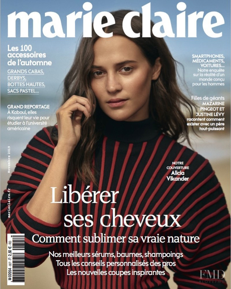 Alicia Vikander  featured on the Marie Claire France cover from November 2019
