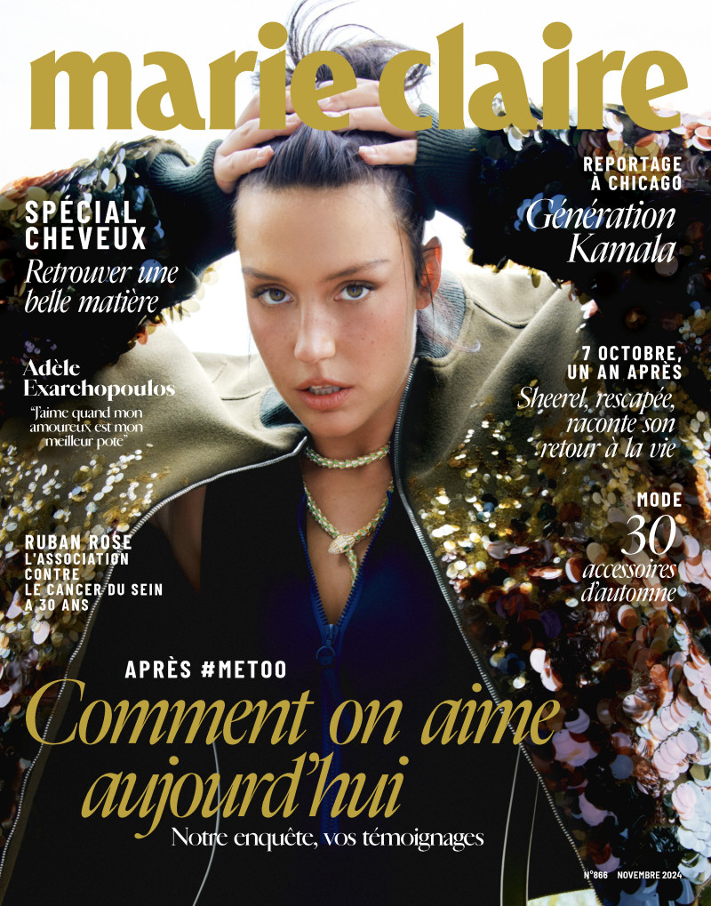 Adele Exarchopoulos featured on the Marie Claire France cover from November 2024