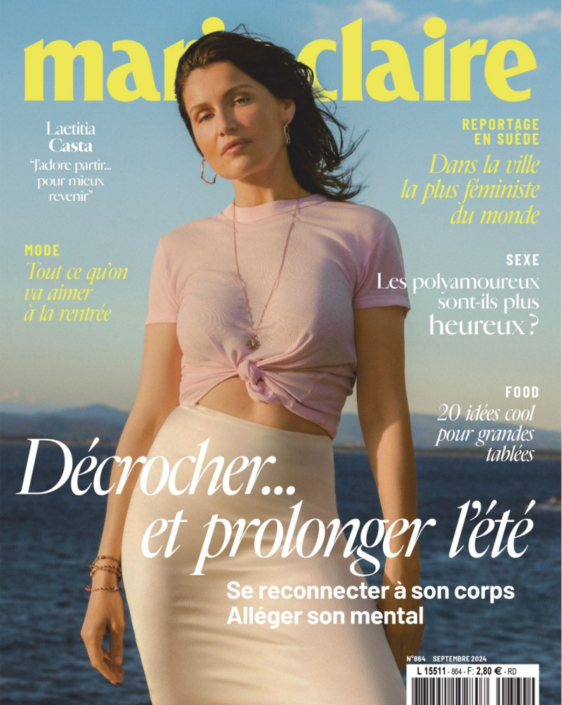 Laetitia Casta featured on the Marie Claire France cover from September 2024