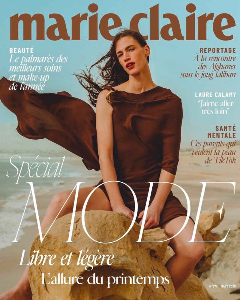 Crista Cober featured on the Marie Claire France cover from March 2025
