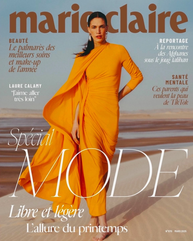 Crista Cober featured on the Marie Claire France cover from March 2025