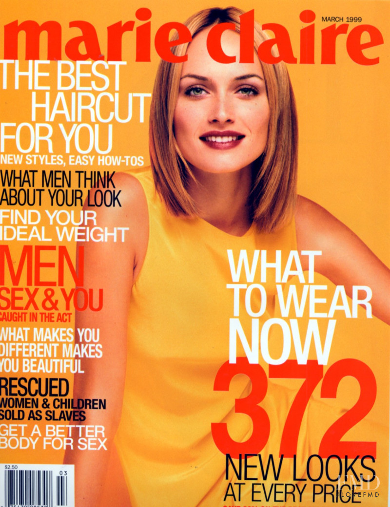 Amber Valletta featured on the Marie Claire USA cover from March 1999