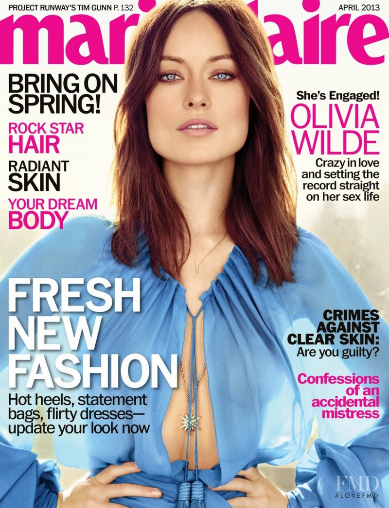 Olivia Wilde featured on the Marie Claire USA cover from April 2013
