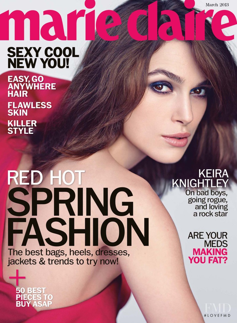 Keira Knightley featured on the Marie Claire USA cover from March 2013