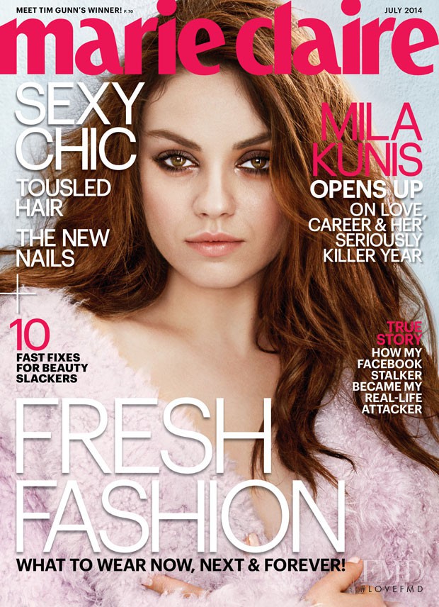 Mila Kunis featured on the Marie Claire USA cover from July 2014