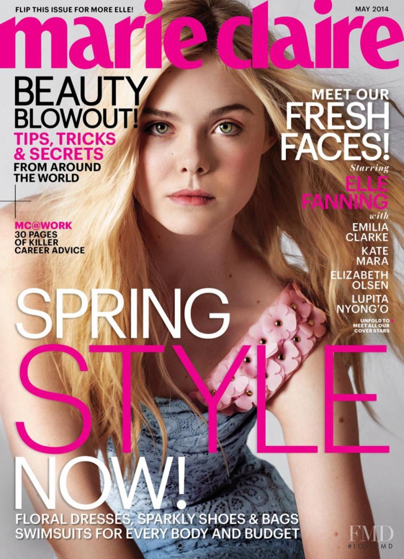 Elle Fanning featured on the Marie Claire USA cover from May 2014
