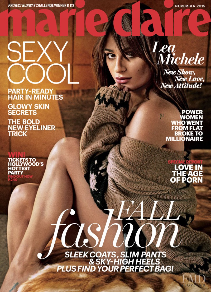Lea Michele featured on the Marie Claire USA cover from November 2015