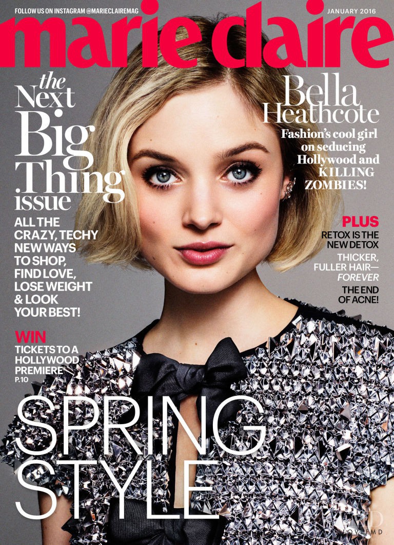 Bella Heathcote  featured on the Marie Claire USA cover from January 2016