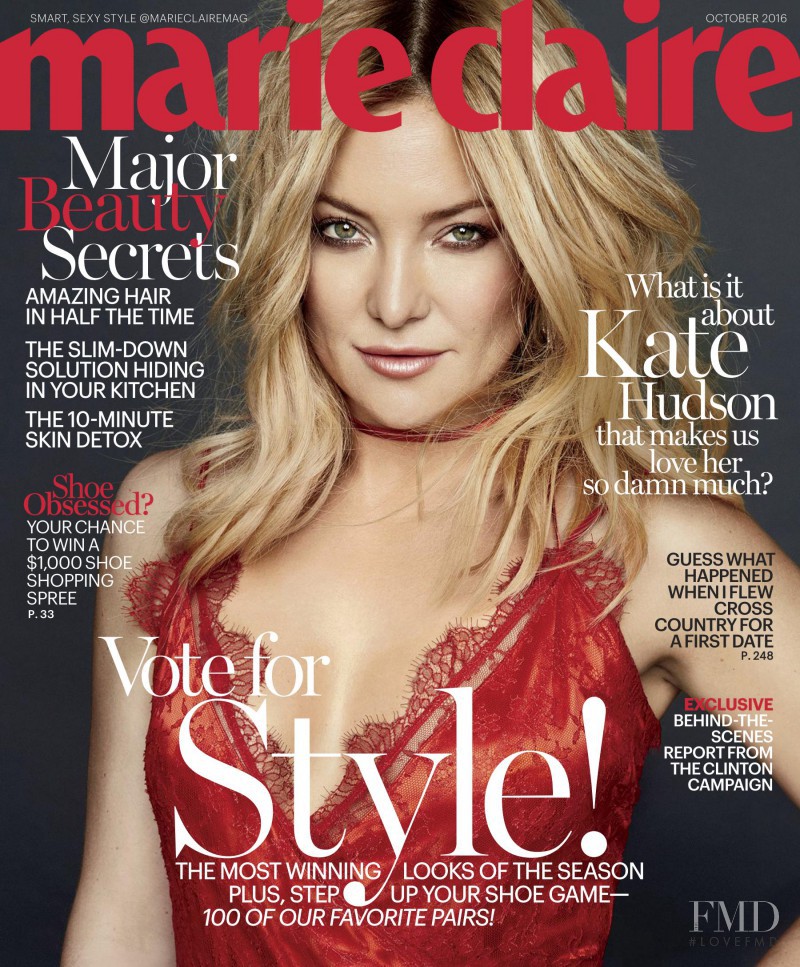 Kate Hudson featured on the Marie Claire USA cover from October 2016