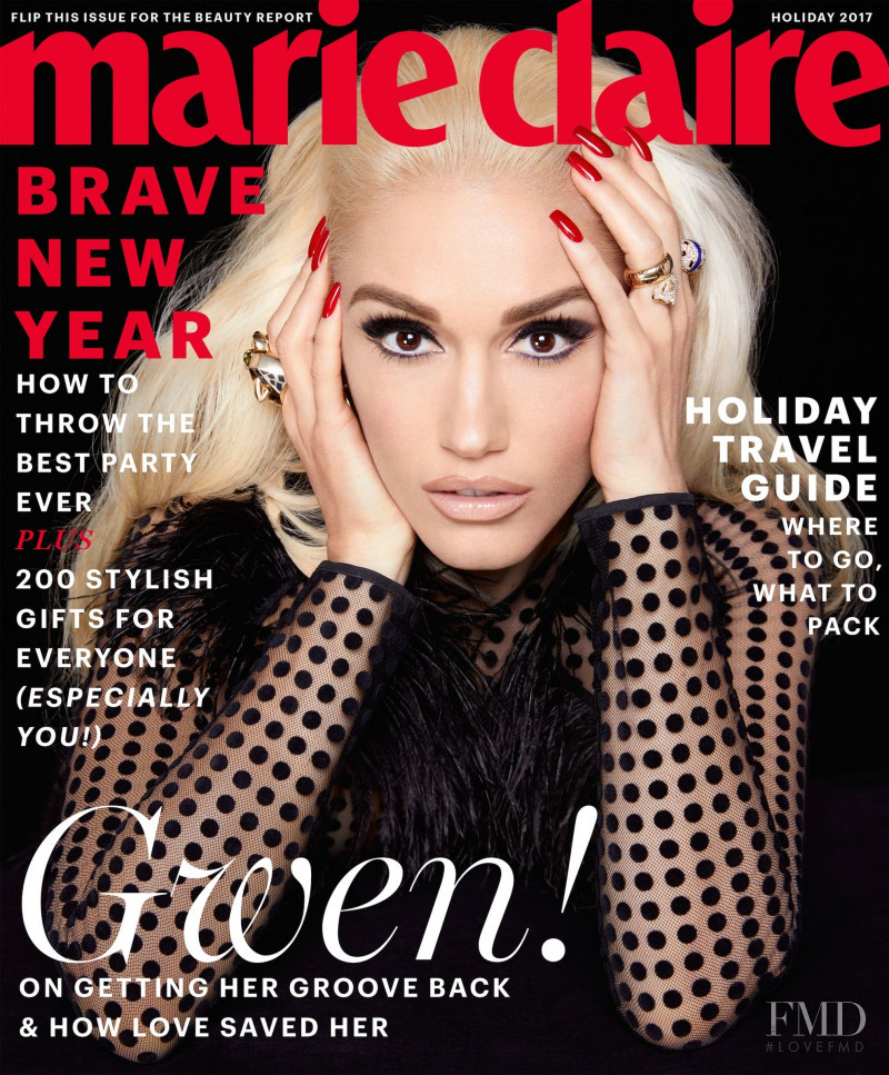 Gwen Stefani  featured on the Marie Claire USA cover from December 2017