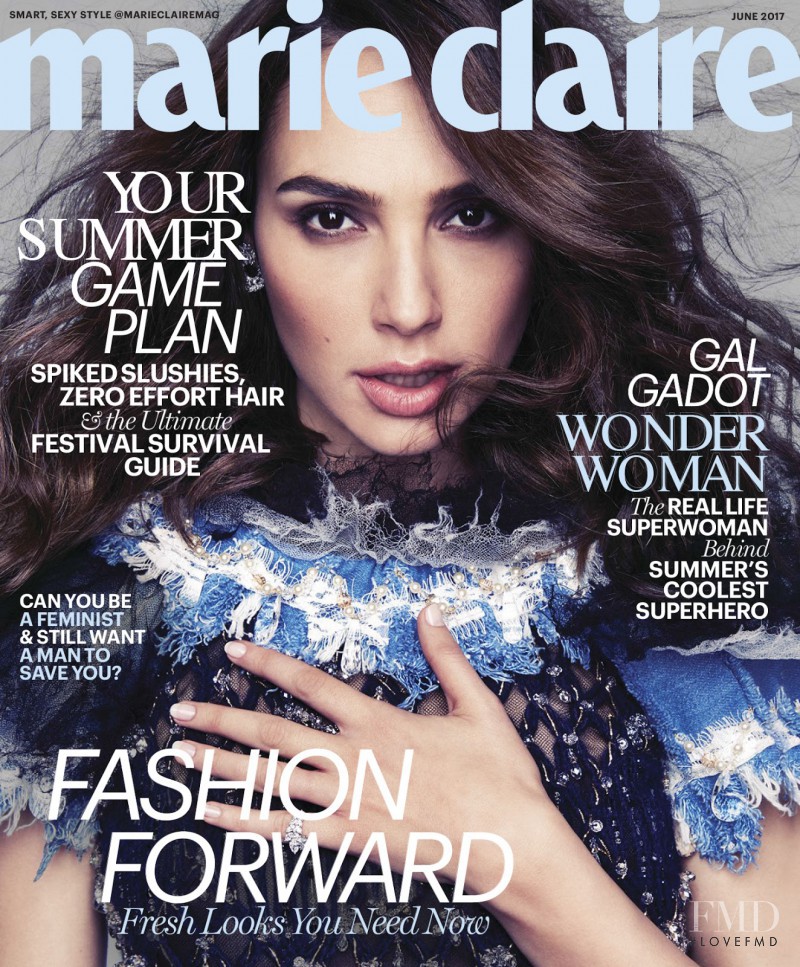 Gal Gadot featured on the Marie Claire USA cover from June 2017