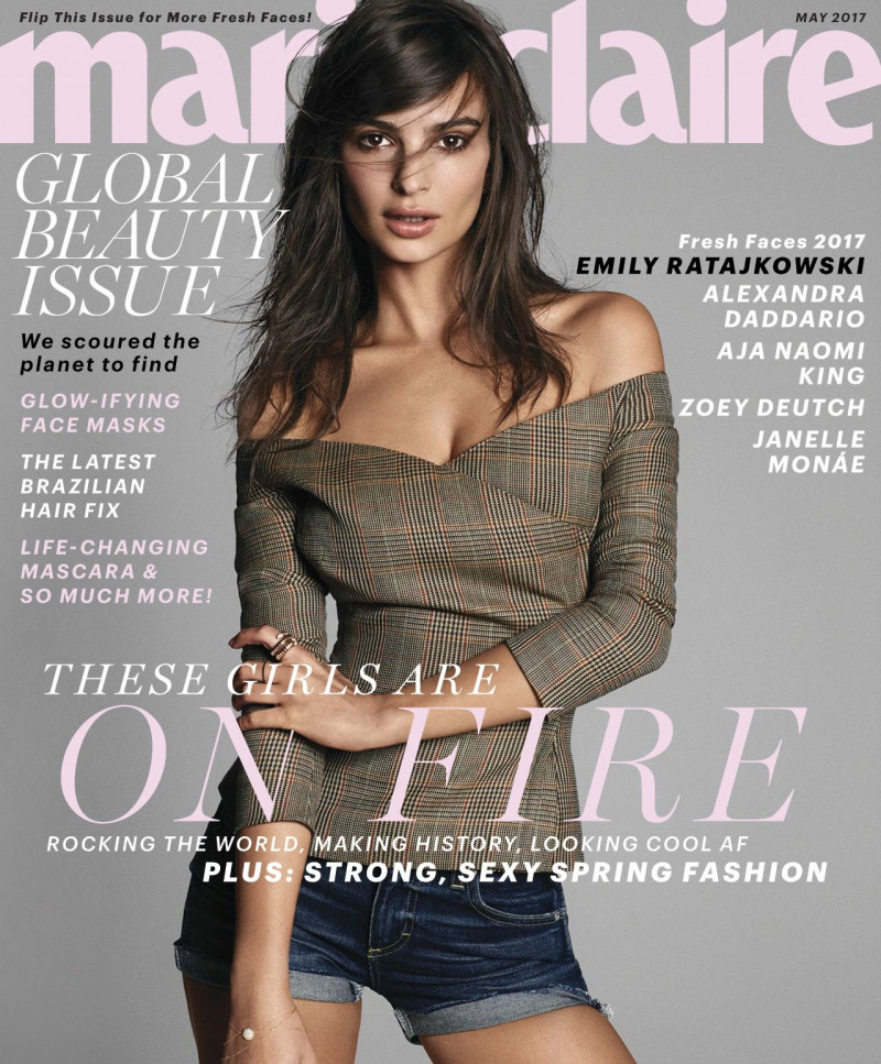 Emily Ratajkowski featured on the Marie Claire USA cover from May 2017