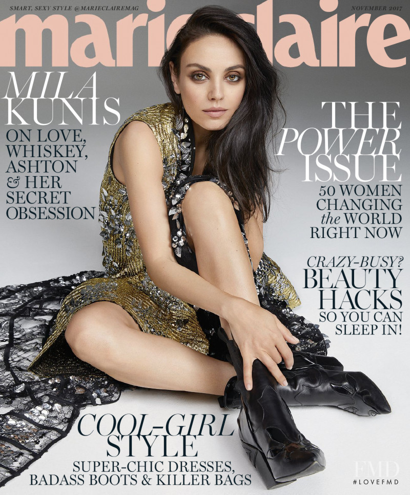 Mila Kunis featured on the Marie Claire USA cover from November 2017