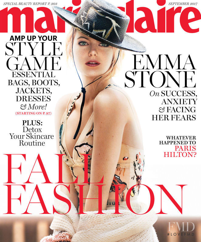Emma Stone featured on the Marie Claire USA cover from September 2017