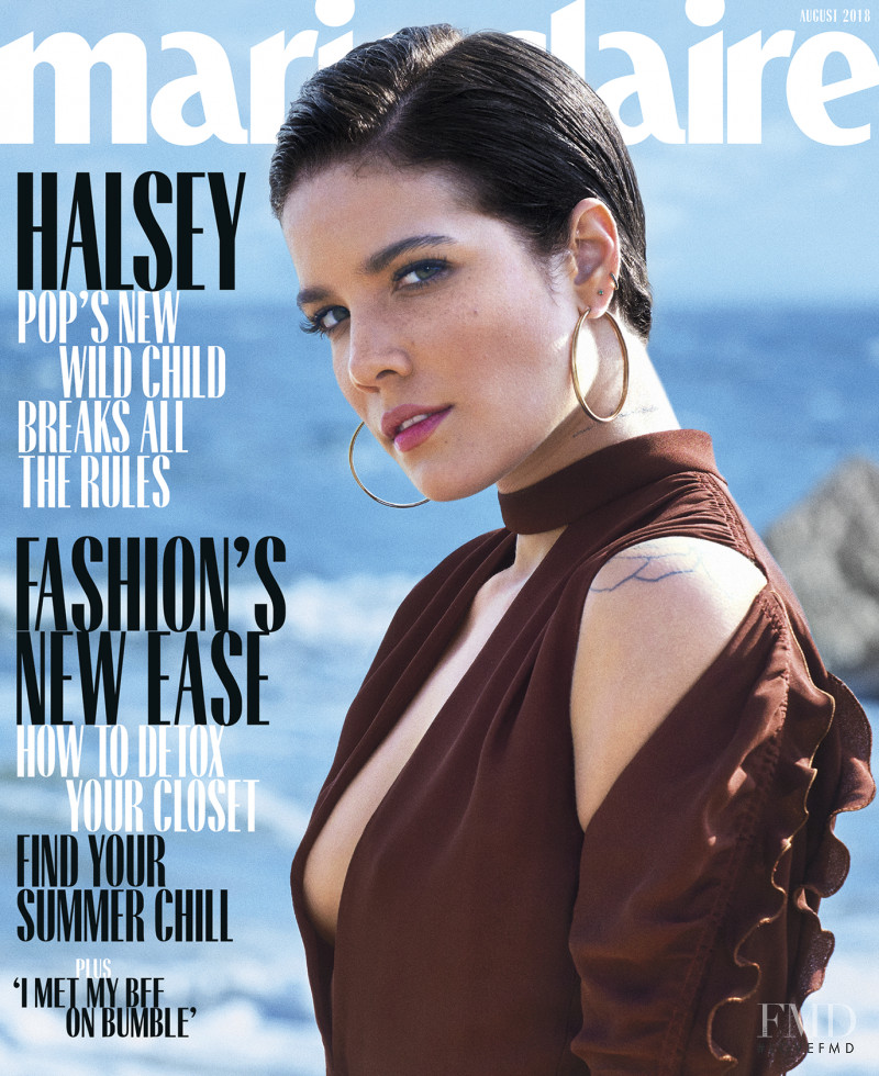 Halsey featured on the Marie Claire USA cover from August 2018
