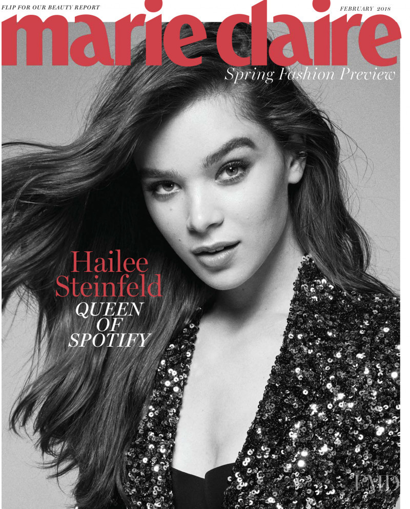 Hailee Steinfeld featured on the Marie Claire USA cover from February 2018