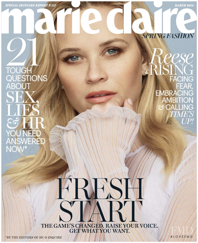 Reese Witherspoon featured on the Marie Claire USA cover from March 2018