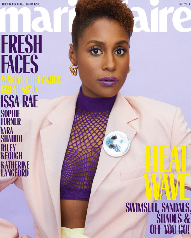 Issa Rae featured on the Marie Claire USA cover from May 2018