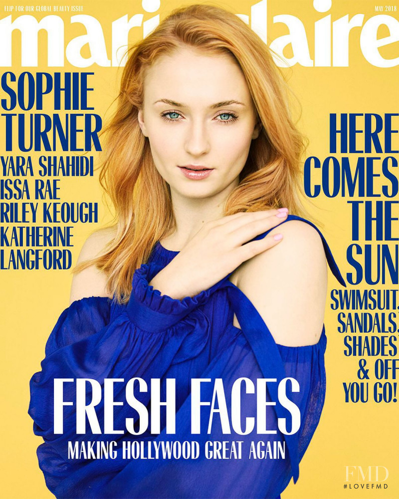 Sophie Turner featured on the Marie Claire USA cover from May 2018