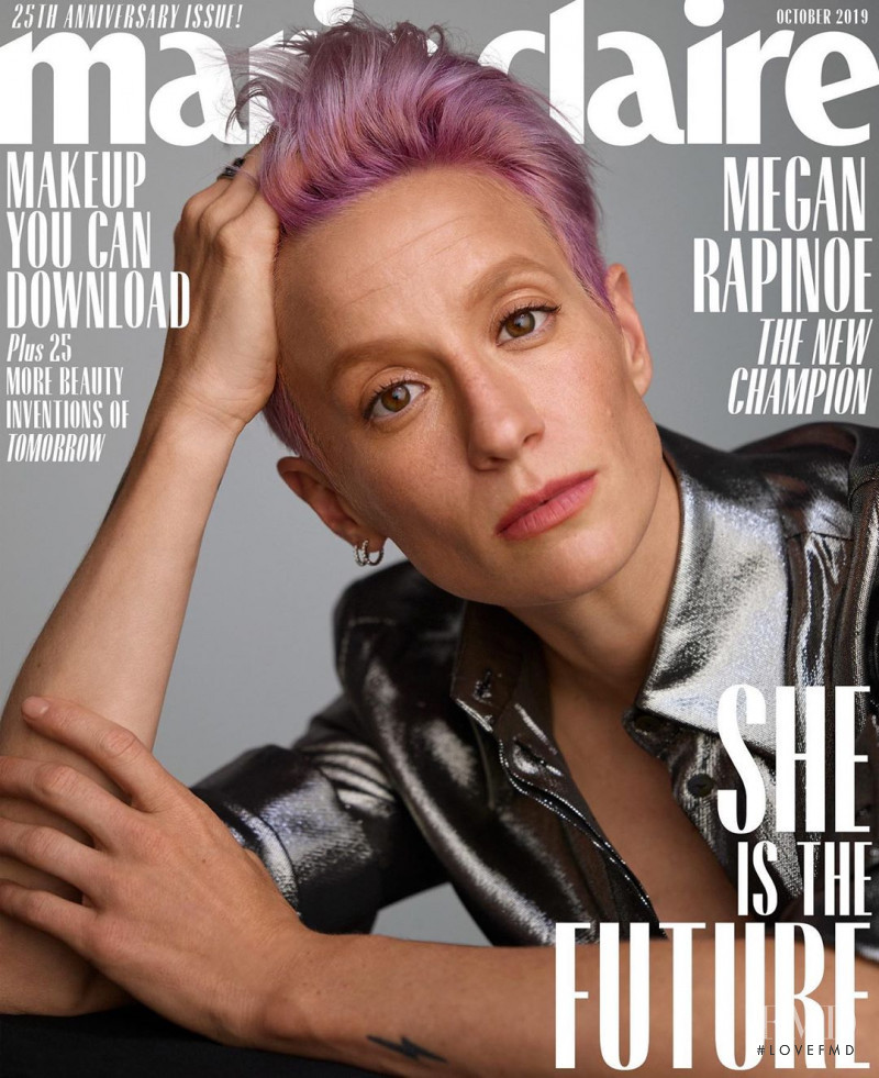 Megan Rapinoe featured on the Marie Claire USA cover from October 2019