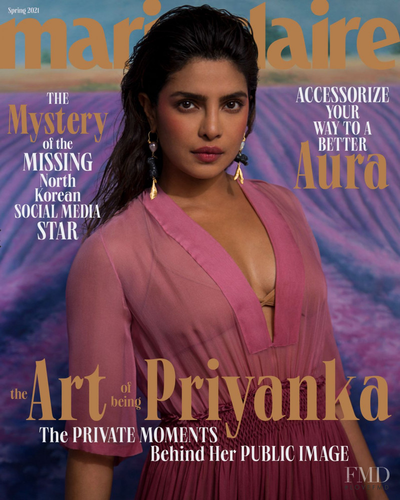 Priyanka Chopra featured on the Marie Claire USA cover from March 2021