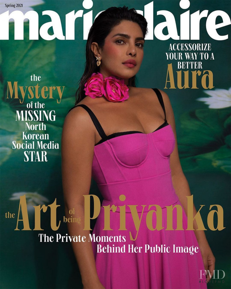 Priyanka Chopra featured on the Marie Claire USA cover from March 2021