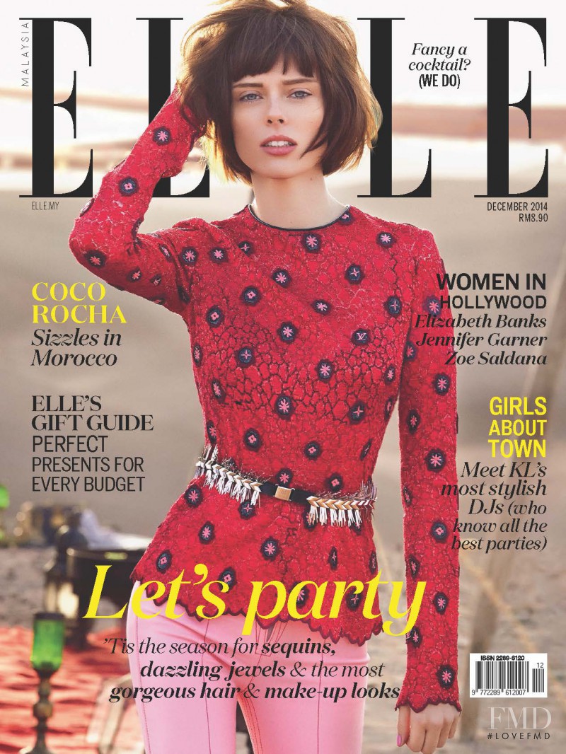 Coco Rocha featured on the Elle Malaysia cover from December 2014