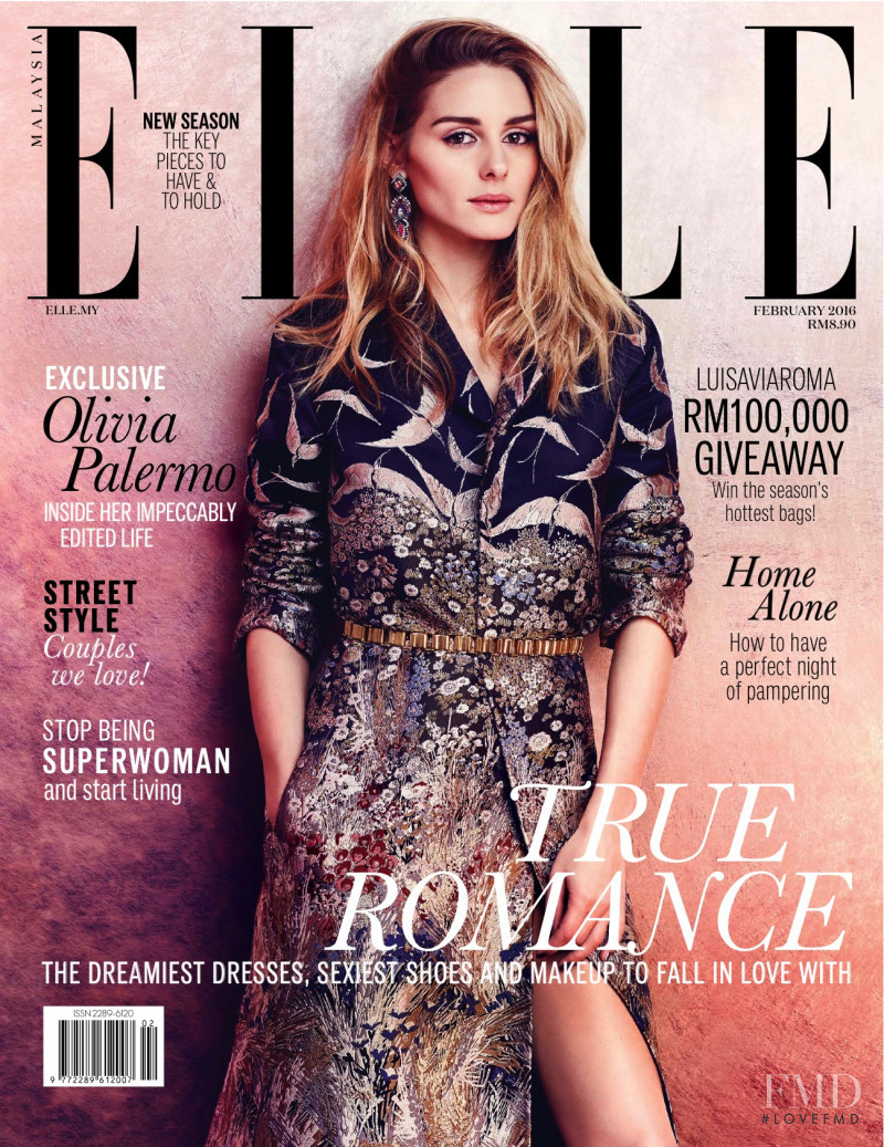 Olivia Palermo featured on the Elle Malaysia cover from February 2016