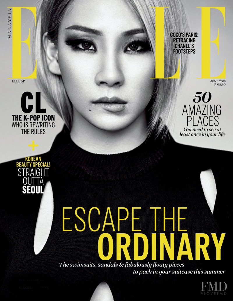 CL featured on the Elle Malaysia cover from June 2016