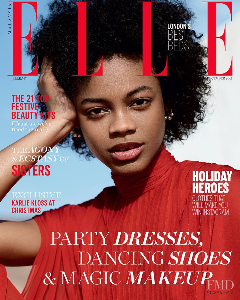 Aaliyah Hydes featured on the Elle Malaysia cover from December 2017