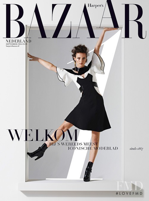 Anna de Rijk featured on the Harper\'s Bazaar Netherlands cover from September 2014