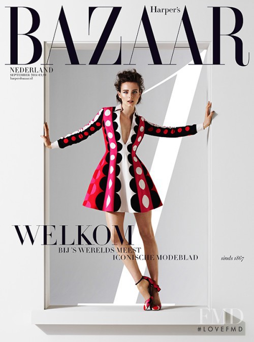 Anna de Rijk featured on the Harper\'s Bazaar Netherlands cover from September 2014