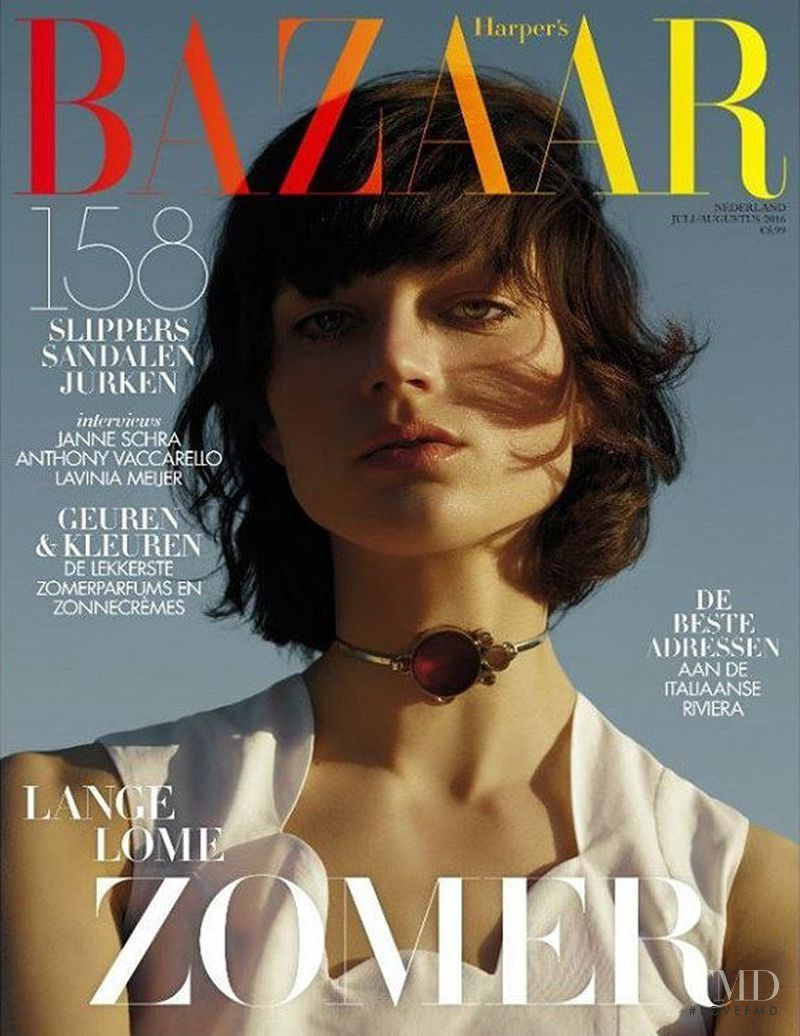 Ellen de Weer featured on the Harper\'s Bazaar Netherlands cover from July 2016