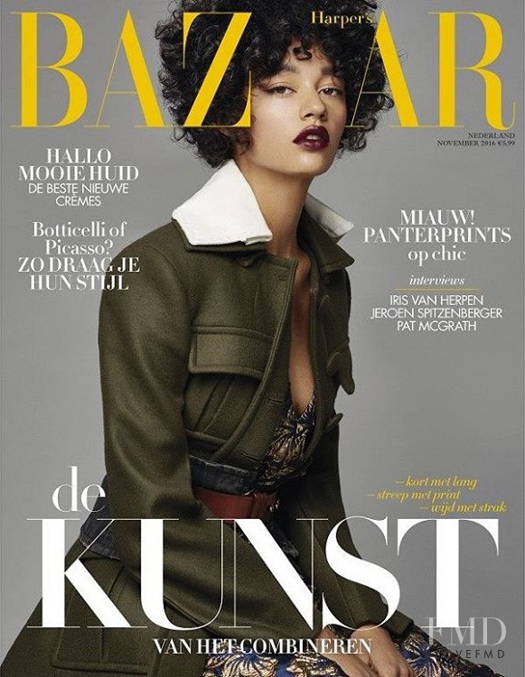 Damaris Goddrie featured on the Harper\'s Bazaar Netherlands cover from November 2016