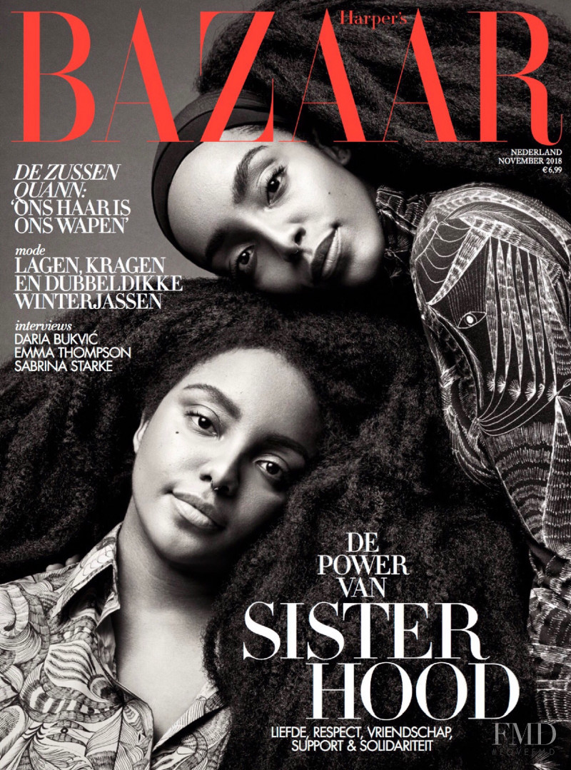 Cipriana Quann featured on the Harper\'s Bazaar Netherlands cover from November 2018