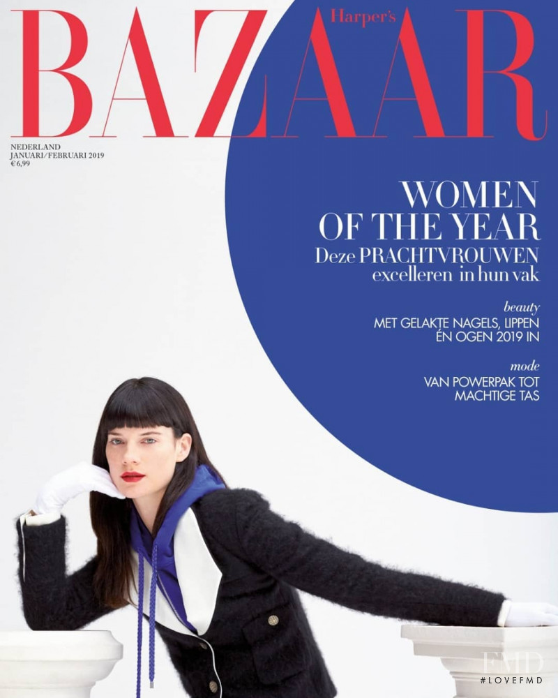 Querelle Jansen featured on the Harper\'s Bazaar Netherlands cover from January 2019