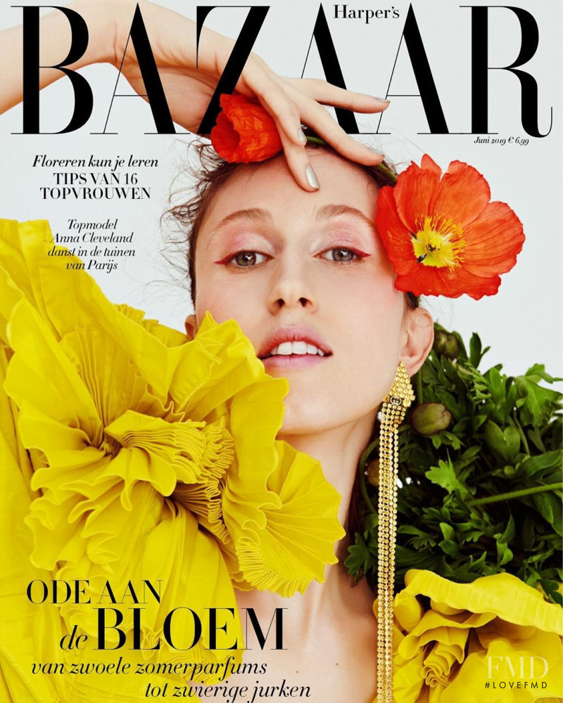 Anna Cleveland featured on the Harper\'s Bazaar Netherlands cover from June 2019