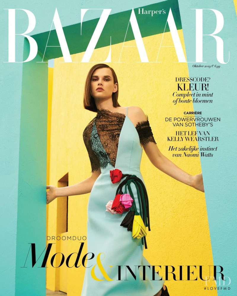 Giedre Dukauskaite featured on the Harper\'s Bazaar Netherlands cover from October 2019