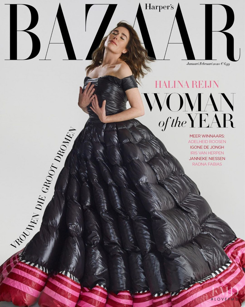 Halina Reijn featured on the Harper\'s Bazaar Netherlands cover from January 2020