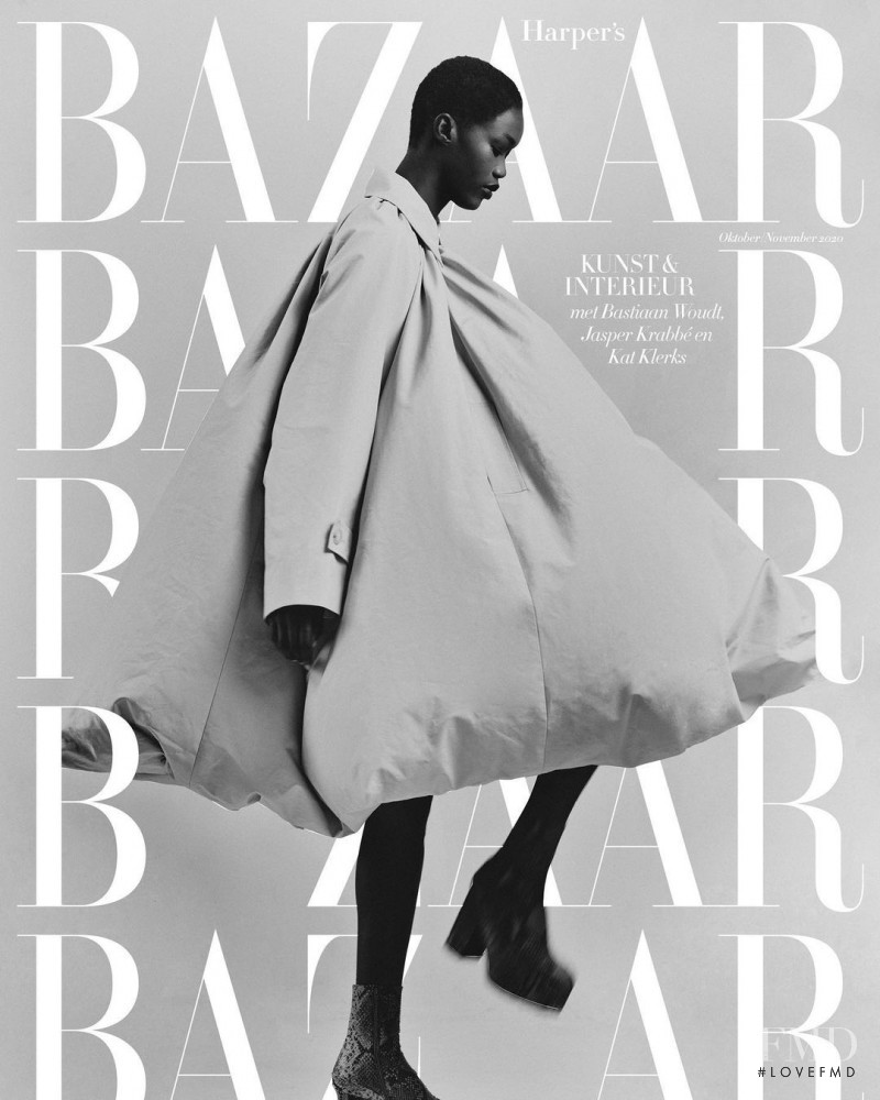 Adama Jobe featured on the Harper\'s Bazaar Netherlands cover from October 2020