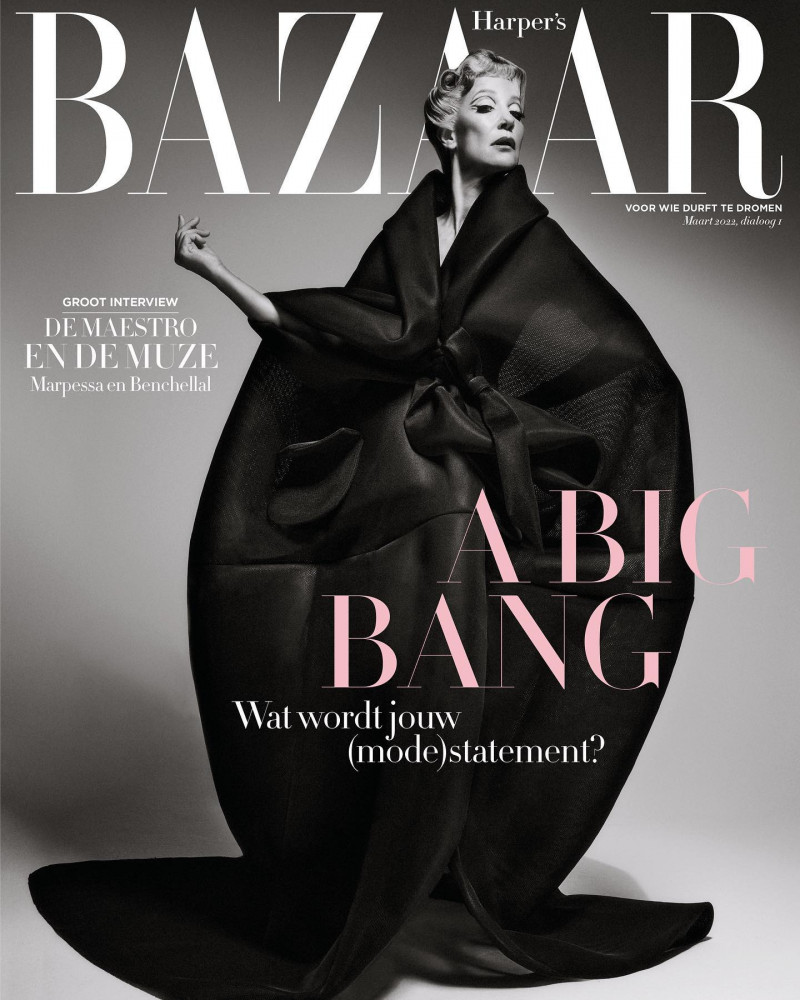 Marpessa and Mohamed Benchellal  featured on the Harper\'s Bazaar Netherlands cover from March 2022