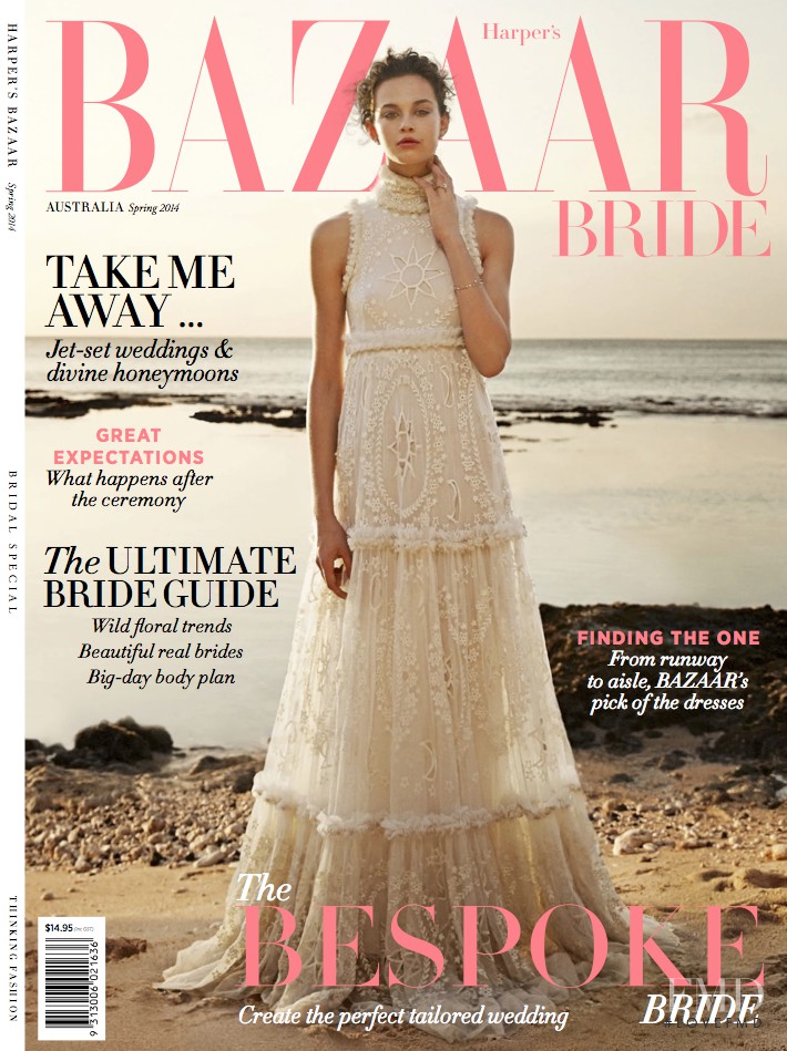 Marylou Moll featured on the Harper\'s Bazaar Bride Australia cover from March 2014