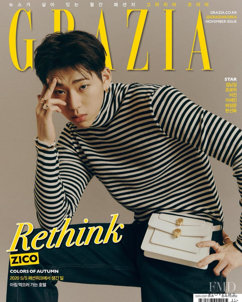 Zico featured on the Grazia Korea cover from November 2019